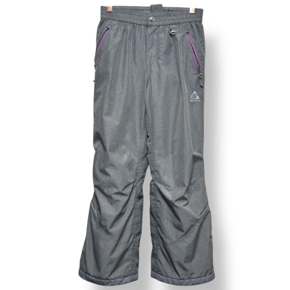 Gerry Kids Insulated Snow Pants Gray Purple Zip M 10/12
